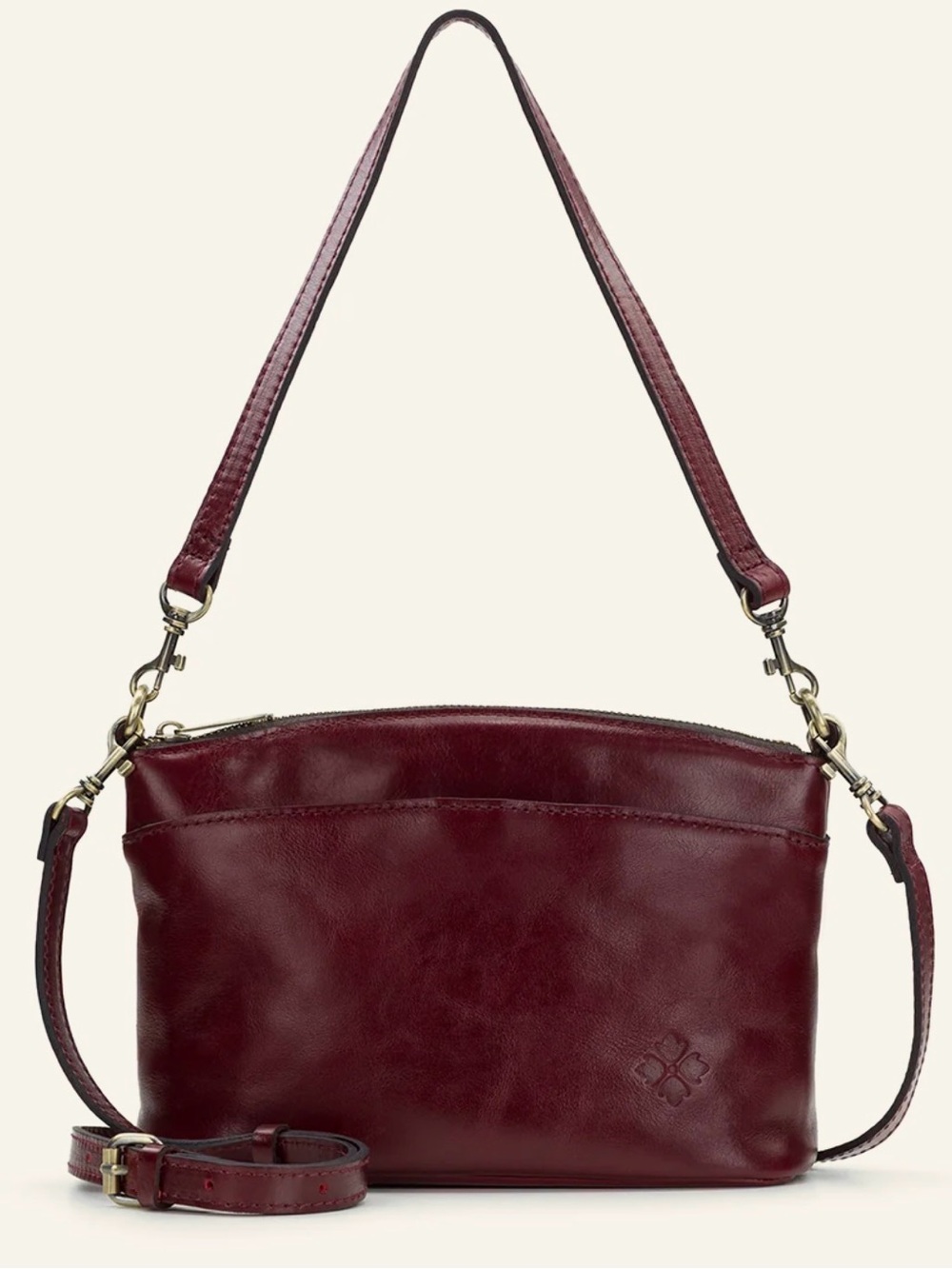 Patricia Nash Arlee Leather Crossbody Bag in color OxBlood read description